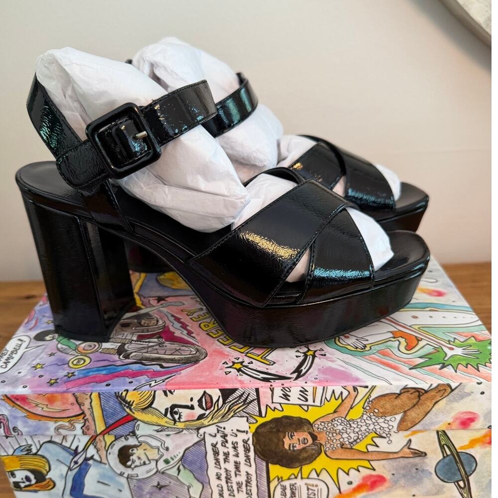 Jeffery Campbell Women's Amma Platform Block Heel Sandals size 10